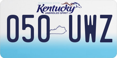 KY license plate 050UWZ