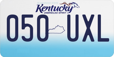 KY license plate 050UXL