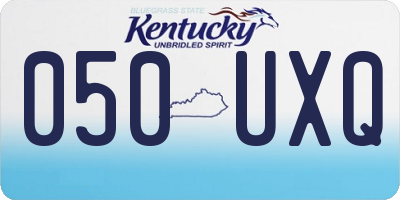 KY license plate 050UXQ
