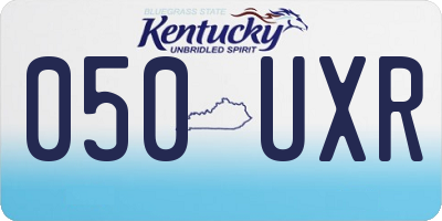 KY license plate 050UXR