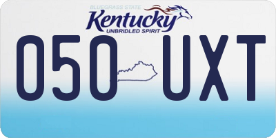 KY license plate 050UXT