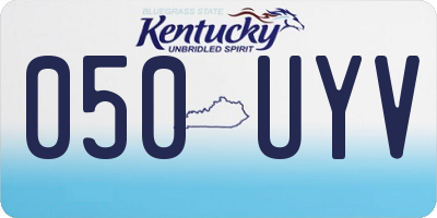 KY license plate 050UYV