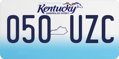 KY license plate 050UZC