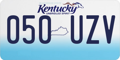 KY license plate 050UZV