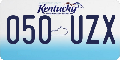 KY license plate 050UZX