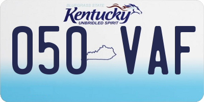 KY license plate 050VAF