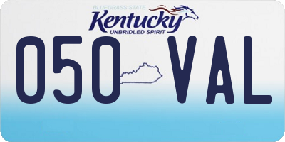 KY license plate 050VAL