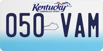 KY license plate 050VAM