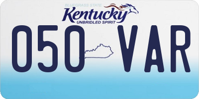 KY license plate 050VAR
