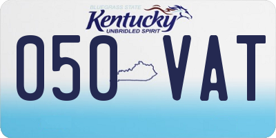 KY license plate 050VAT