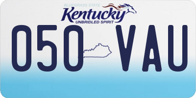 KY license plate 050VAU