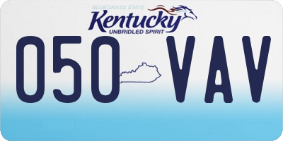 KY license plate 050VAV