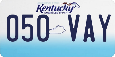KY license plate 050VAY