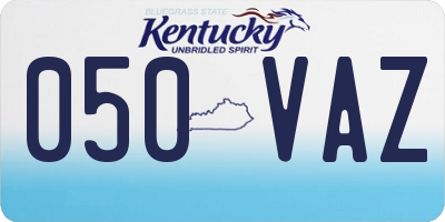 KY license plate 050VAZ