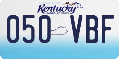 KY license plate 050VBF