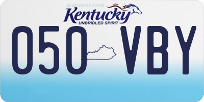 KY license plate 050VBY