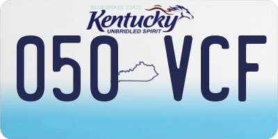 KY license plate 050VCF