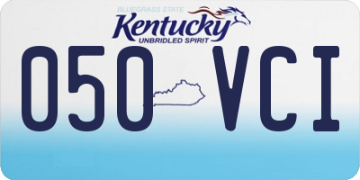 KY license plate 050VCI