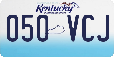 KY license plate 050VCJ