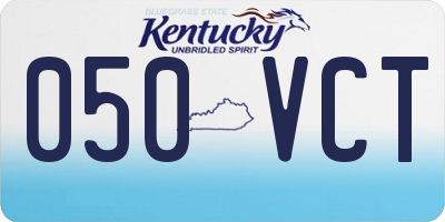 KY license plate 050VCT