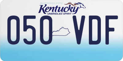 KY license plate 050VDF