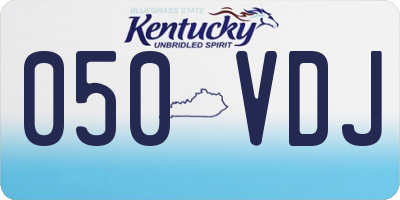 KY license plate 050VDJ