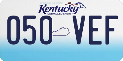 KY license plate 050VEF