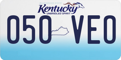 KY license plate 050VEO