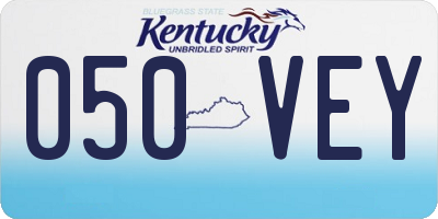 KY license plate 050VEY