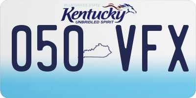 KY license plate 050VFX