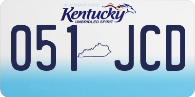 KY license plate 051JCD