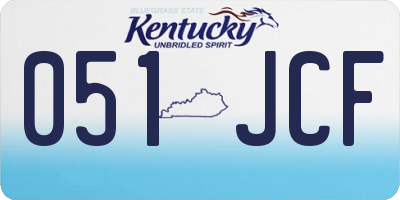 KY license plate 051JCF