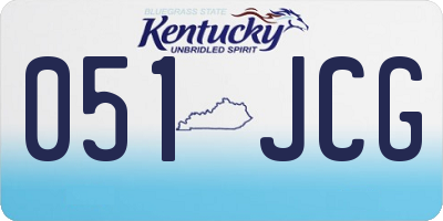 KY license plate 051JCG