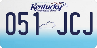 KY license plate 051JCJ