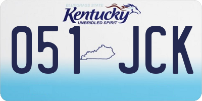 KY license plate 051JCK