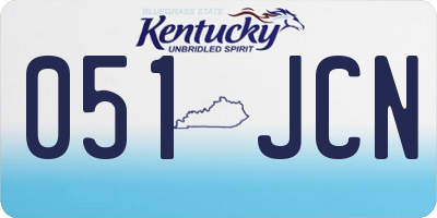 KY license plate 051JCN