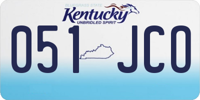 KY license plate 051JCO