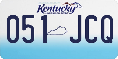 KY license plate 051JCQ