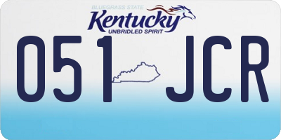 KY license plate 051JCR