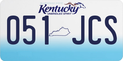 KY license plate 051JCS