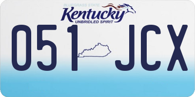 KY license plate 051JCX