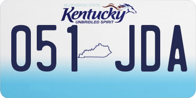 KY license plate 051JDA