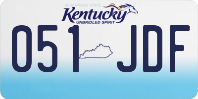 KY license plate 051JDF