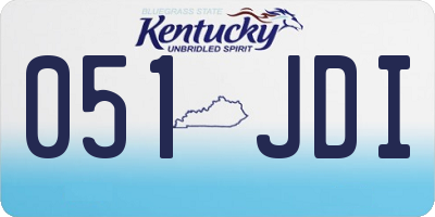 KY license plate 051JDI