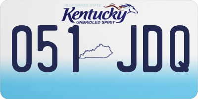 KY license plate 051JDQ