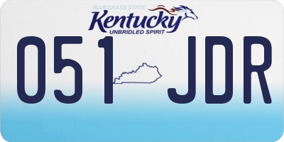KY license plate 051JDR