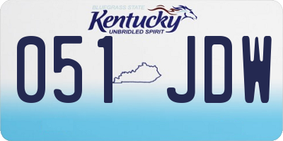 KY license plate 051JDW