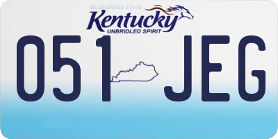 KY license plate 051JEG