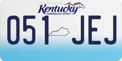 KY license plate 051JEJ
