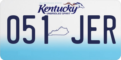 KY license plate 051JER